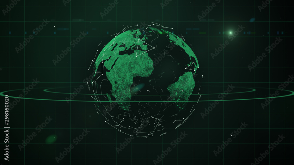 Poster virtual traveling to the virtual planet in outer space.