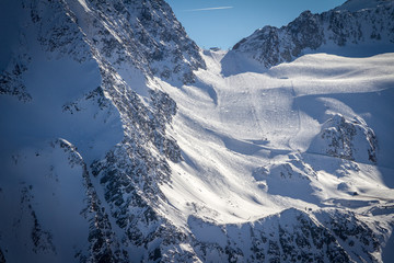 Fototapeta na wymiar Mountain ski resort Solden Austria - nature and sport background