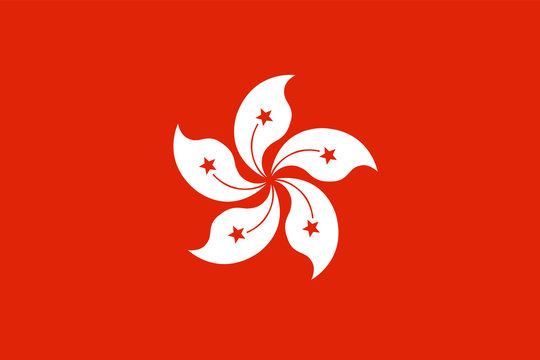 Hong Kong flag. Official colors. Correct proportion
