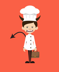 Chef Cartoon - Standing in Angry Mood