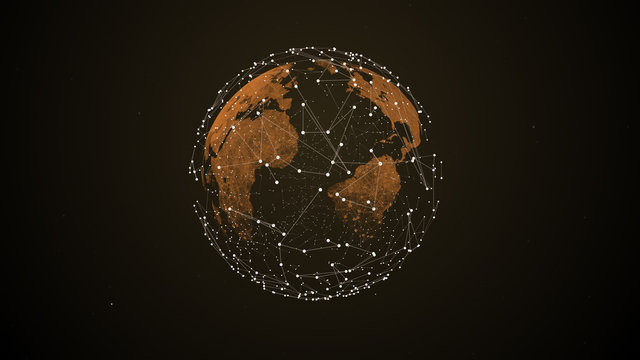 International freight or shipping service connection around the globe.