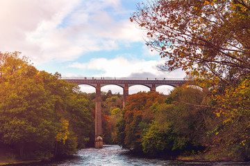 Pontcysyllte Aqueduct with Llangollen Canal in Wales, UK