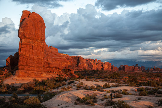 Sunset over Arches National Park