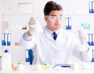 The food scientist testing new stuff in the lab