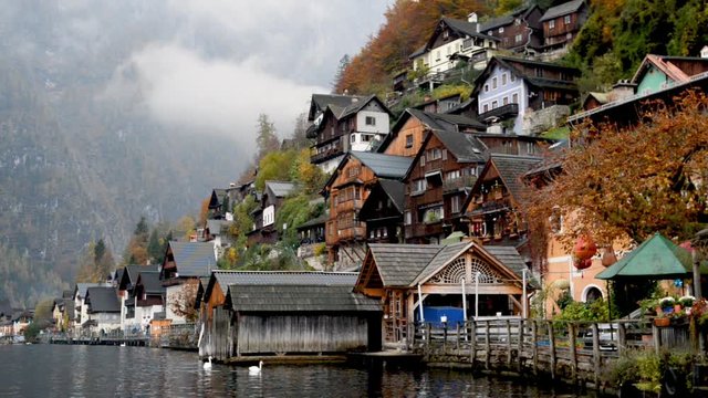 Autumn view Of Hallstatt village, Hallstatt, Austria