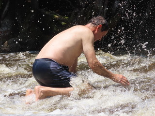 man in water