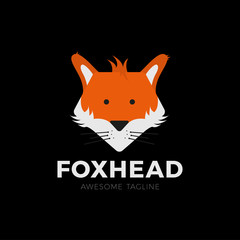 Cute adult foxes in cartoon style. Vector hand-drawn fox avatar illustration.