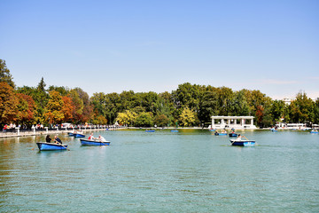 Naklejka premium The Retiro Park in Madrid. Spain. Europe. September 18, 2019
