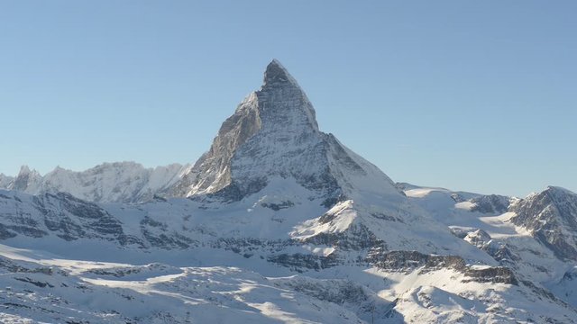 Switzerland Alps Matterhorn Snow Mountains at Gornergrat bahn train station