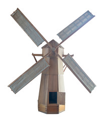 vintage wooden mill isolated on white background © vitalily_73