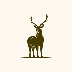 Whitetail Deer Buck Standing Logo