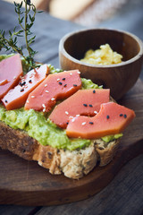 Avocado papaya toast