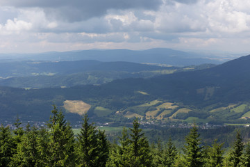 Naklejka premium Summer Landscape in the Mountain Jesenik, Czech Republic