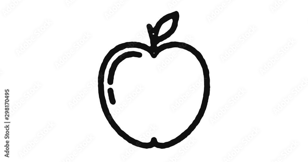 Aufkleber fruits outline icon animation footage/video. hand drawn like symbol animated with motion graphic, ca