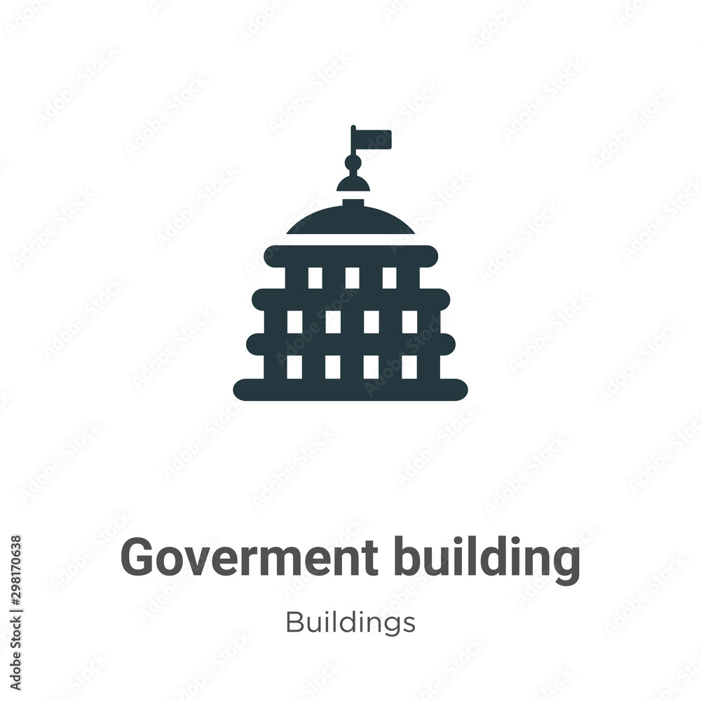 Poster Goverment building vector icon on white background. Flat vector goverment building icon symbol sign from modern buildings collection for mobile concept and web apps design.