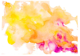 Hand-painted colorful elements isolated on white background. Watercolor spot. Colored iridescence watercolor on white paper. Watercolor hand painted art background for scrapbooking design