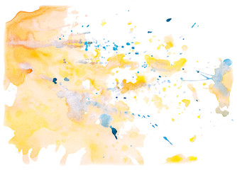 Obraz premium Hand-painted colorful elements isolated on white background. Watercolor spot. Colored iridescence watercolor on white paper. Watercolor hand painted art background for scrapbooking design