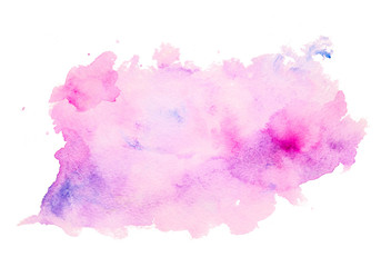 Hand-painted colorful elements isolated on white background. Watercolor spot. Colored iridescence watercolor on white paper. Watercolor hand painted art background for scrapbooking design