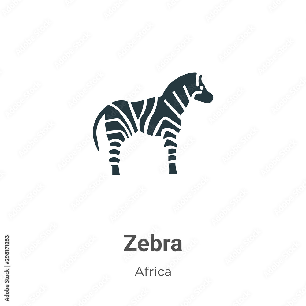 Poster zebra vector icon on white background. flat vector zebra icon symbol sign from modern africa collect