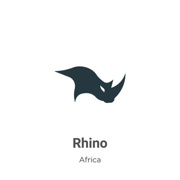 Rhino vector icon on white background. Flat vector rhino icon symbol sign from modern africa collection for mobile concept and web apps design.