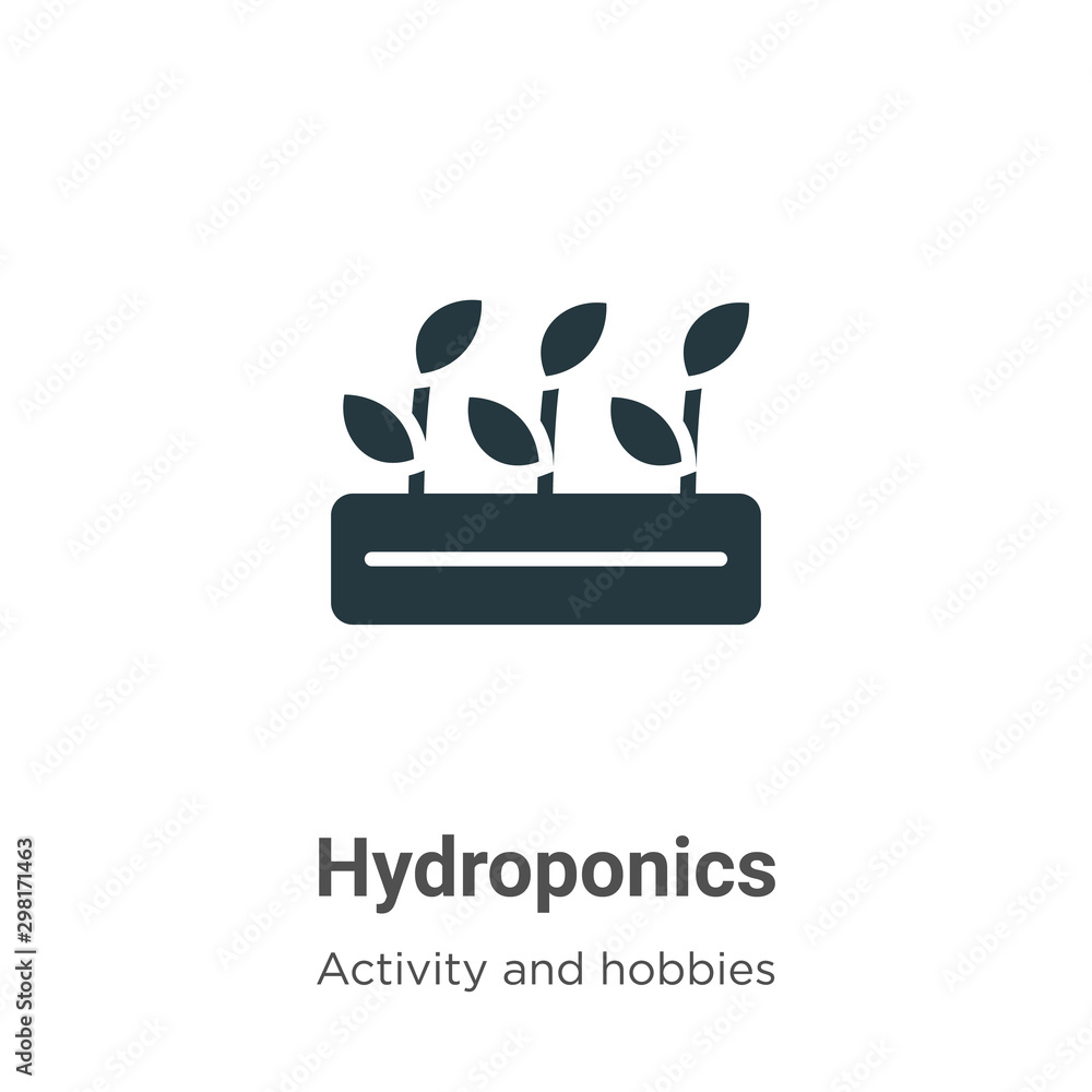 Poster hydroponics vector icon on white background. flat vector hydroponics icon symbol sign from modern ac