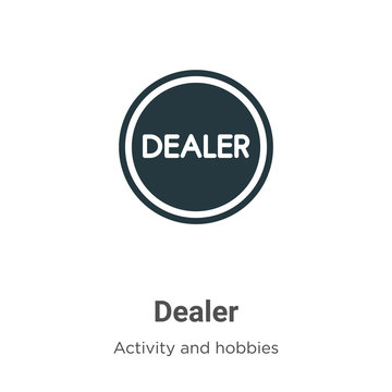 Dealer Vector Icon On White Background. Flat Vector Dealer Icon Symbol Sign From Modern Activity And Hobbies Collection For Mobile Concept And Web Apps Design.