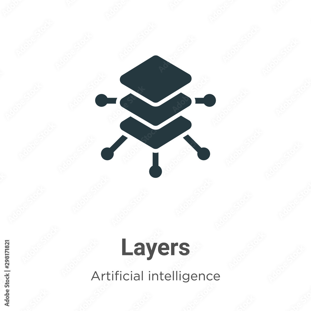 Poster layers vector icon on white background. flat vector layers icon symbol sign from modern big data col