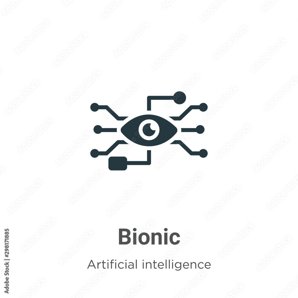 Poster bionic vector icon on white background. flat vector bionic icon symbol sign from modern augmented re