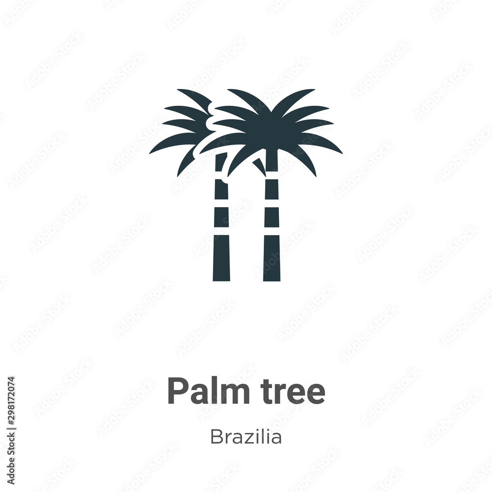 Poster palm tree vector icon on white background. flat vector palm tree icon symbol sign from modern brazil