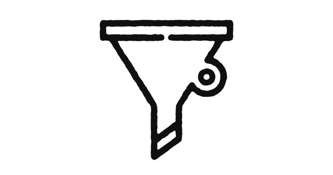 Filter outline icon animation footage/video. Hand drawn like symbol animated with motion graphic, can be used as loop item, has alpha channel and it's at 4K video resolution.