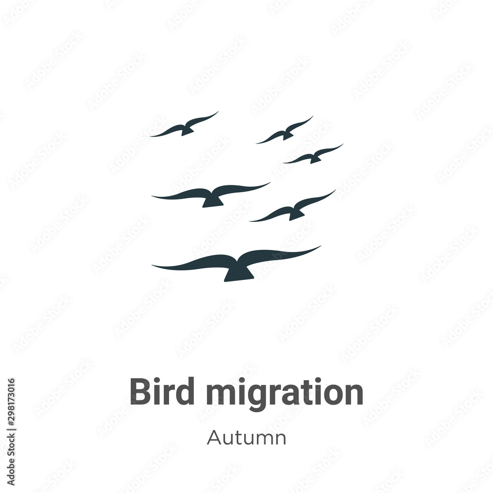 Poster bird migration vector icon on white background. flat vector bird migration icon symbol sign from mod