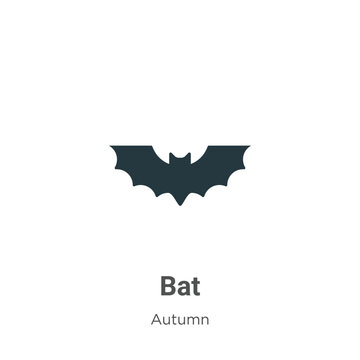 Bat vector icon on white background. Flat vector bat icon symbol sign from modern autumn collection for mobile concept and web apps design.