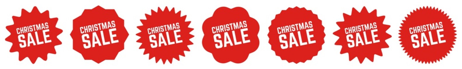 Christmas Sale Tag Red | X-mas Special Offer Label | Xmas Deal Sticker | Icon | Variations