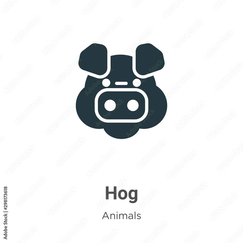 Poster hog vector icon on white background. flat vector hog icon symbol sign from modern animals collection