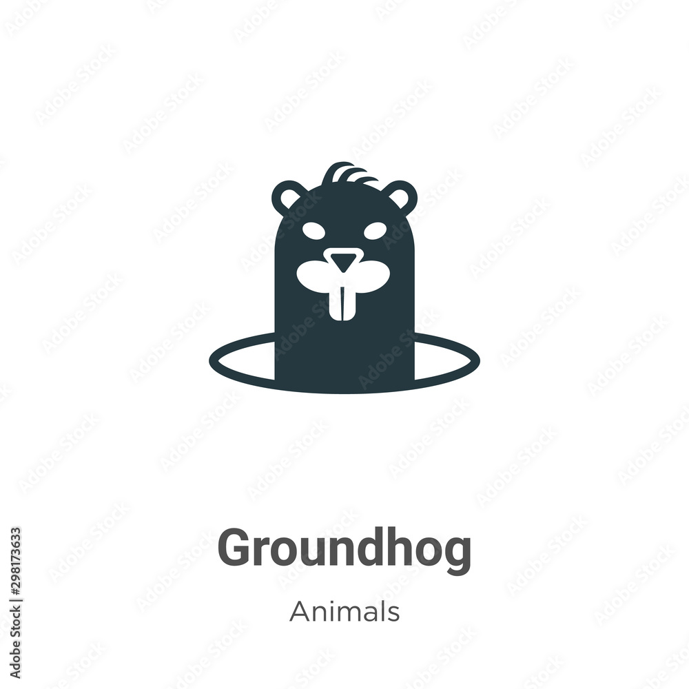 Poster groundhog vector icon on white background. flat vector groundhog icon symbol sign from modern animal