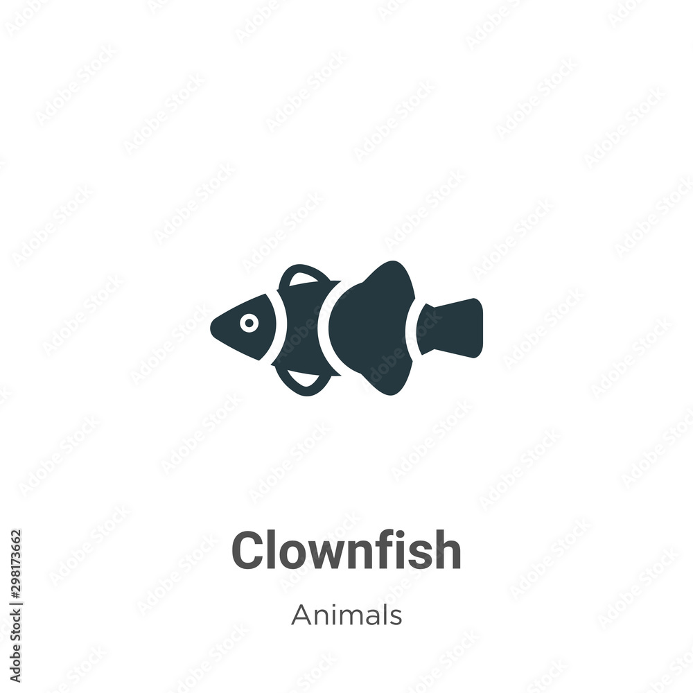 Poster clownfish vector icon on white background. flat vector clownfish icon symbol sign from modern animal