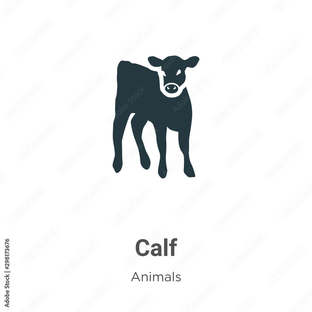 Poster calf vector icon on white background. flat vector calf icon symbol sign from modern animals collecti