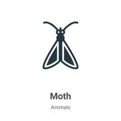 Moth vector icon on white background. Flat vector moth icon symbol sign from modern animals collection for mobile concept and web apps design.