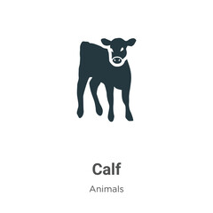 Calf vector icon on white background. Flat vector calf icon symbol sign from modern animals collection for mobile concept and web apps design. © Digital Bazaar