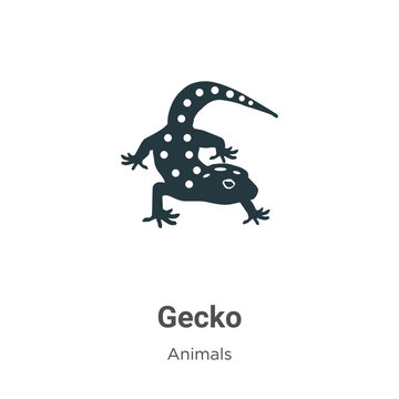 Gecko vector icon on white background. Flat vector gecko icon symbol sign from modern animals collection for mobile concept and web apps design.