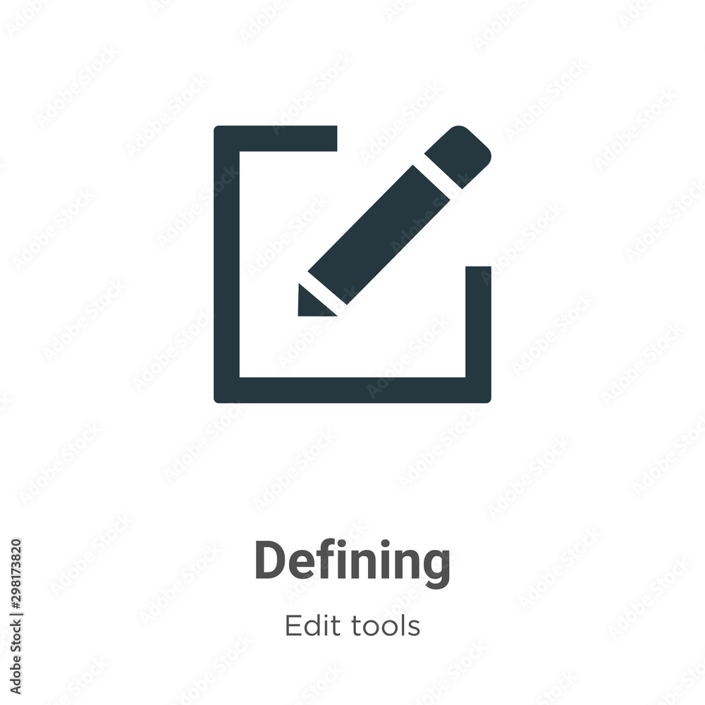 Poster defining vector icon on white background. flat vector defining icon symbol sign from modern edit too