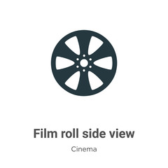 Obraz premium Film roll side view vector icon on white background. Flat vector film roll side view icon symbol sign from modern cinema collection for mobile concept and web apps design.