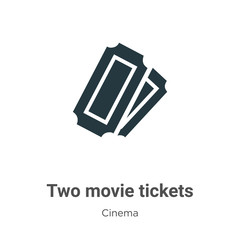 Obraz premium Two movie tickets vector icon on white background. Flat vector two movie tickets icon symbol sign from modern cinema collection for mobile concept and web apps design.