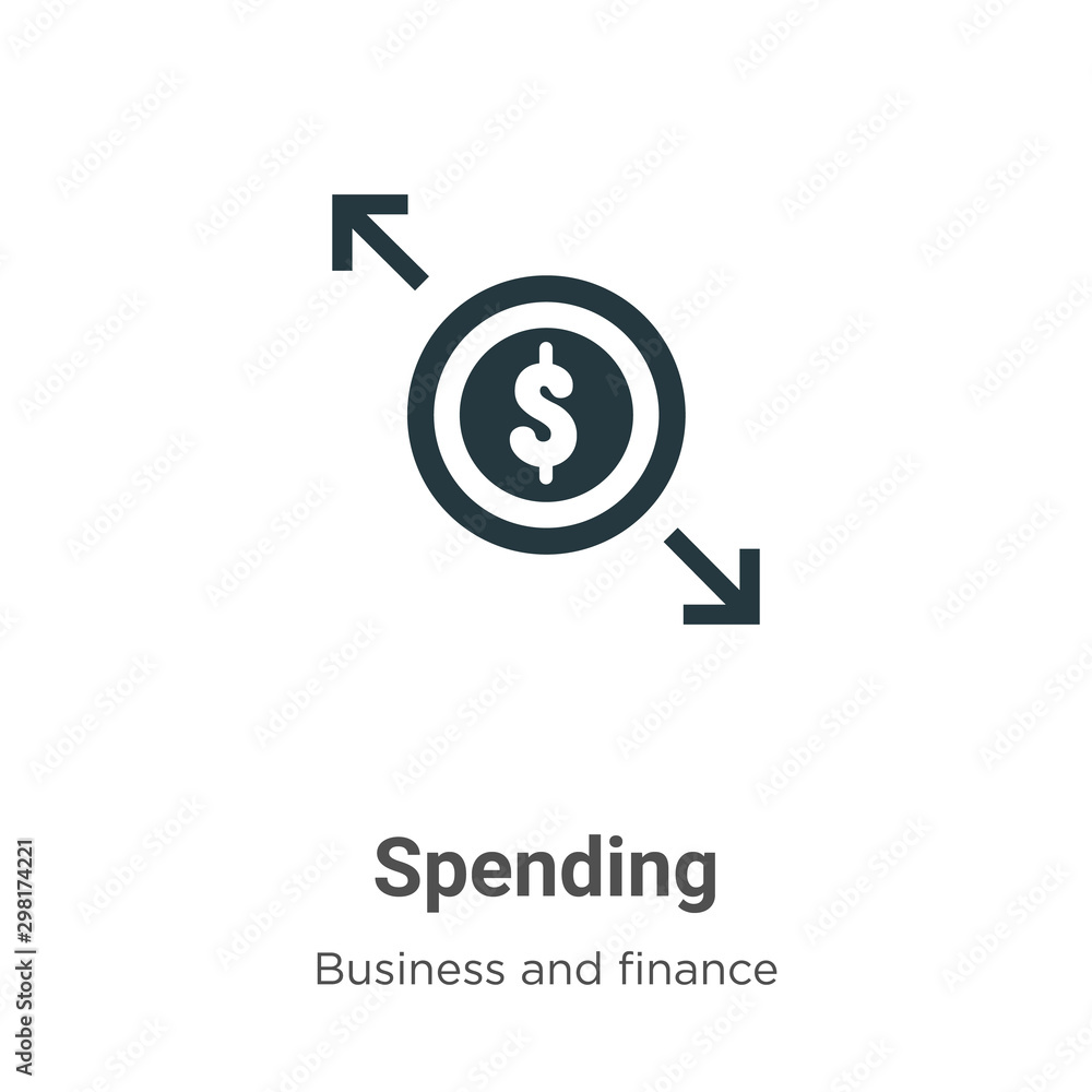 Poster spending vector icon on white background. flat vector spending icon symbol sign from modern business
