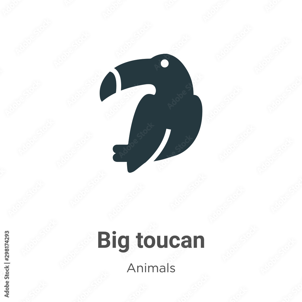 Poster big toucan vector icon on white background. flat vector big toucan icon symbol sign from modern anim