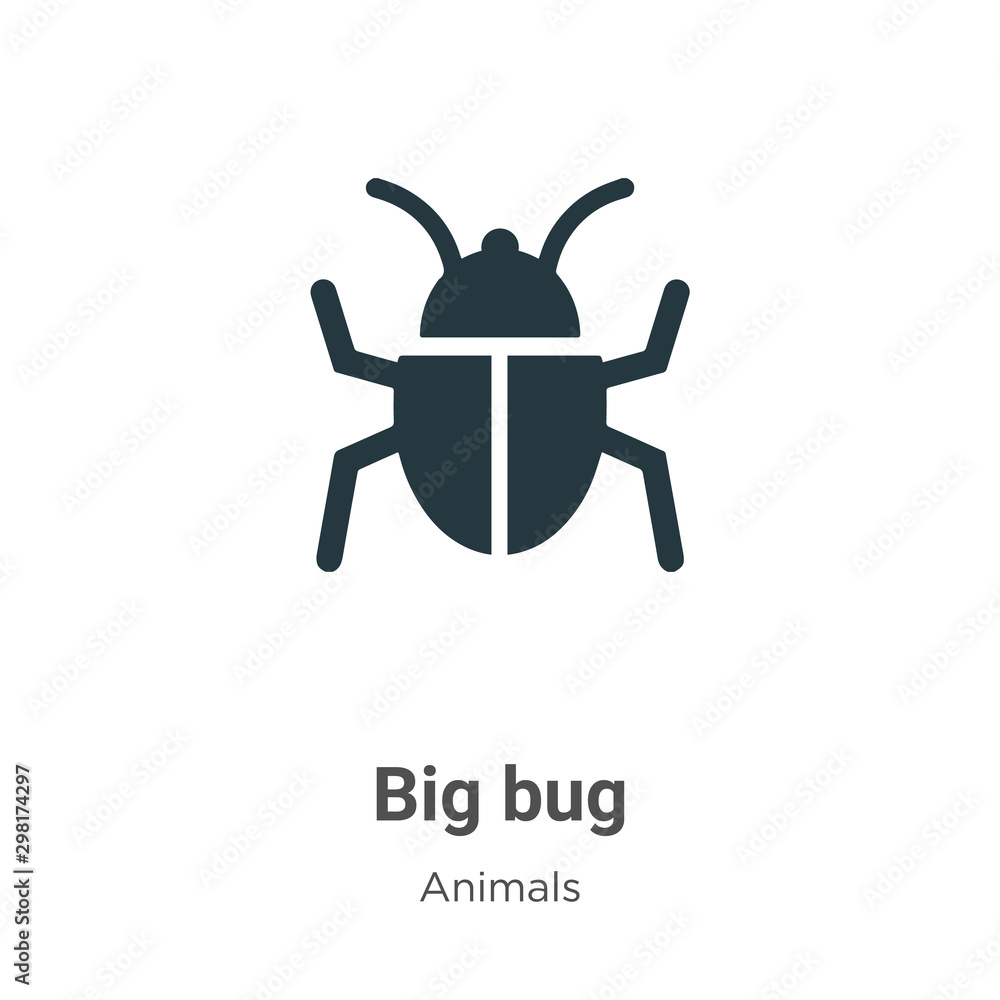 Poster big bug vector icon on white background. flat vector big bug icon symbol sign from modern animals co