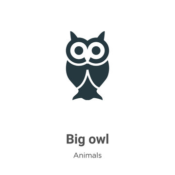 Big owl vector icon on white background. Flat vector big owl icon symbol sign from modern animals collection for mobile concept and web apps design.