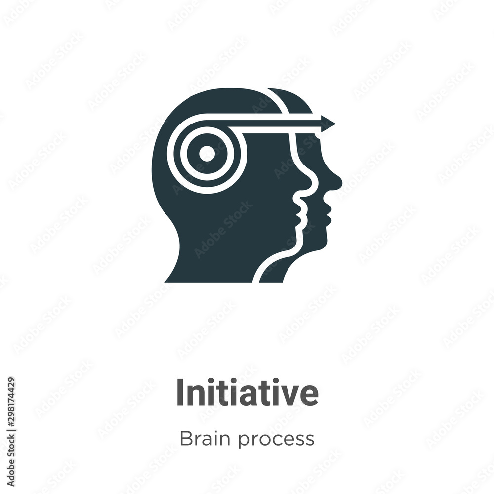 Poster initiative vector icon on white background. flat vector initiative icon symbol sign from modern brai