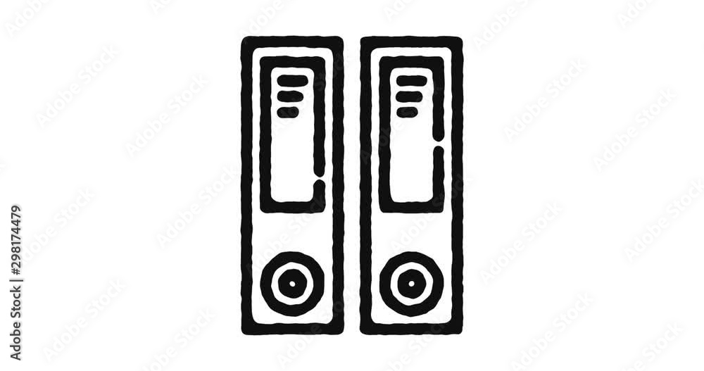 Poster file archive outline icon animation footage/video. hand drawn like symbol animated with motion graph
