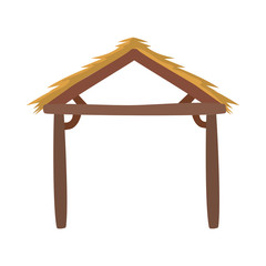 manger wooden stable isolated icon